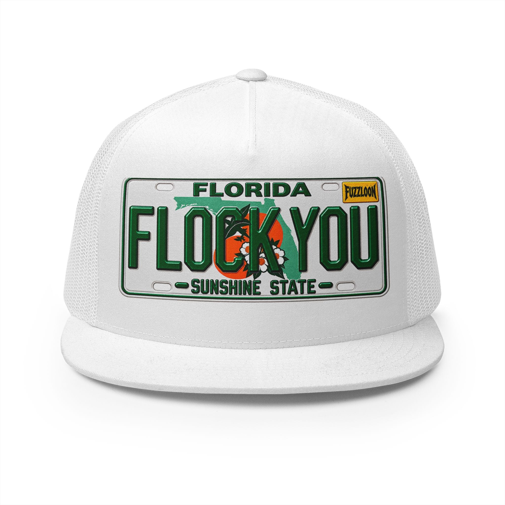 FLOCK YOU! 5 Panel FLAT BILL Trucker Hat