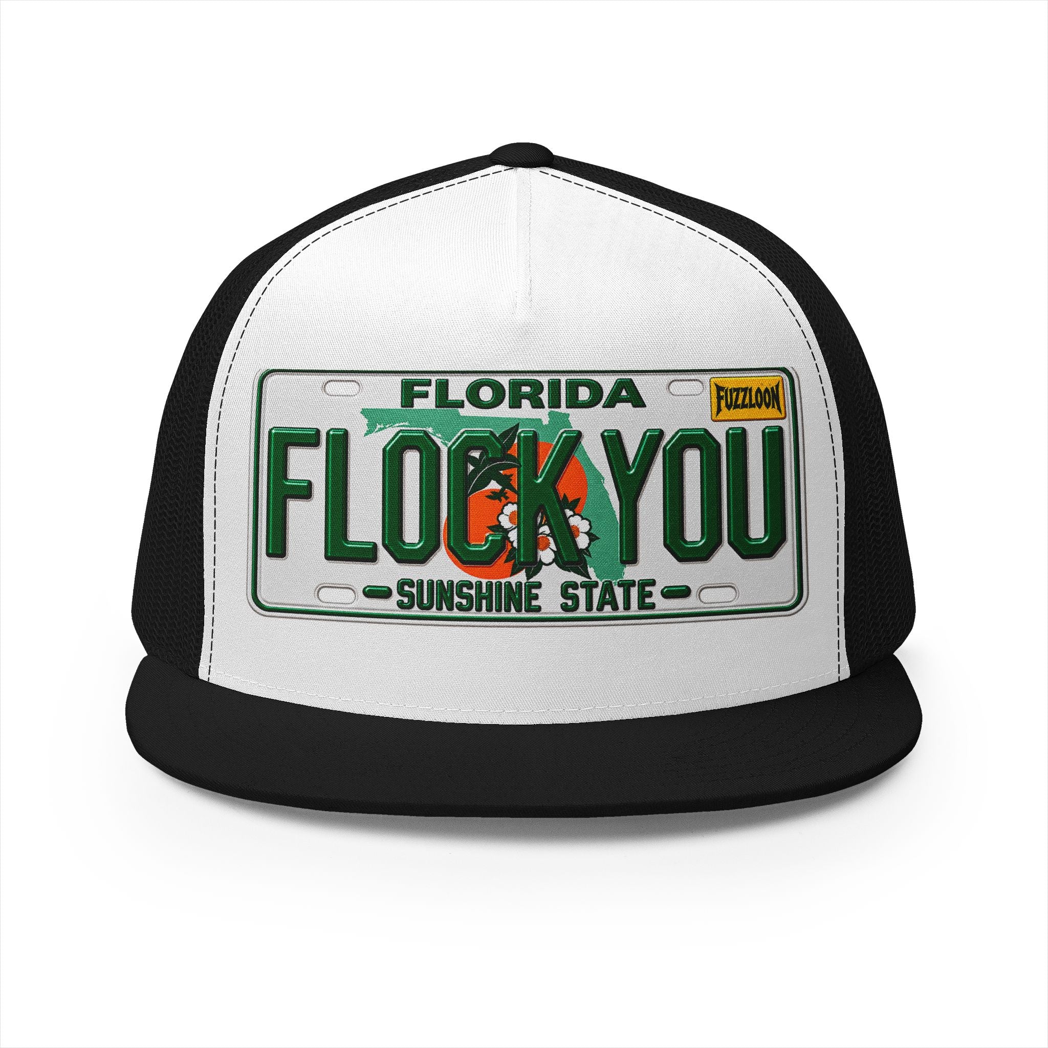 FLOCK YOU! 5 Panel FLAT BILL Trucker Hat