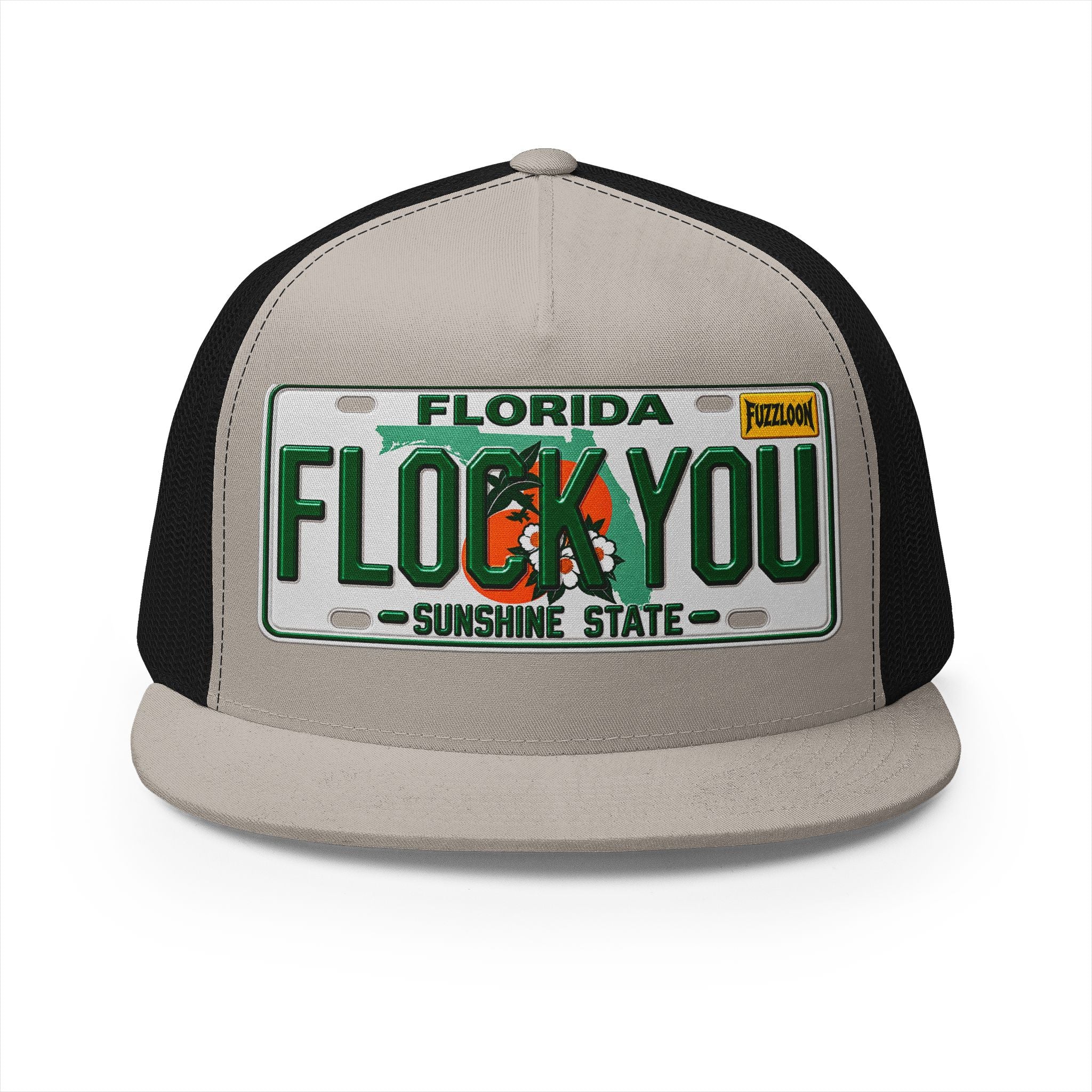 FLOCK YOU! 5 Panel FLAT BILL Trucker Hat