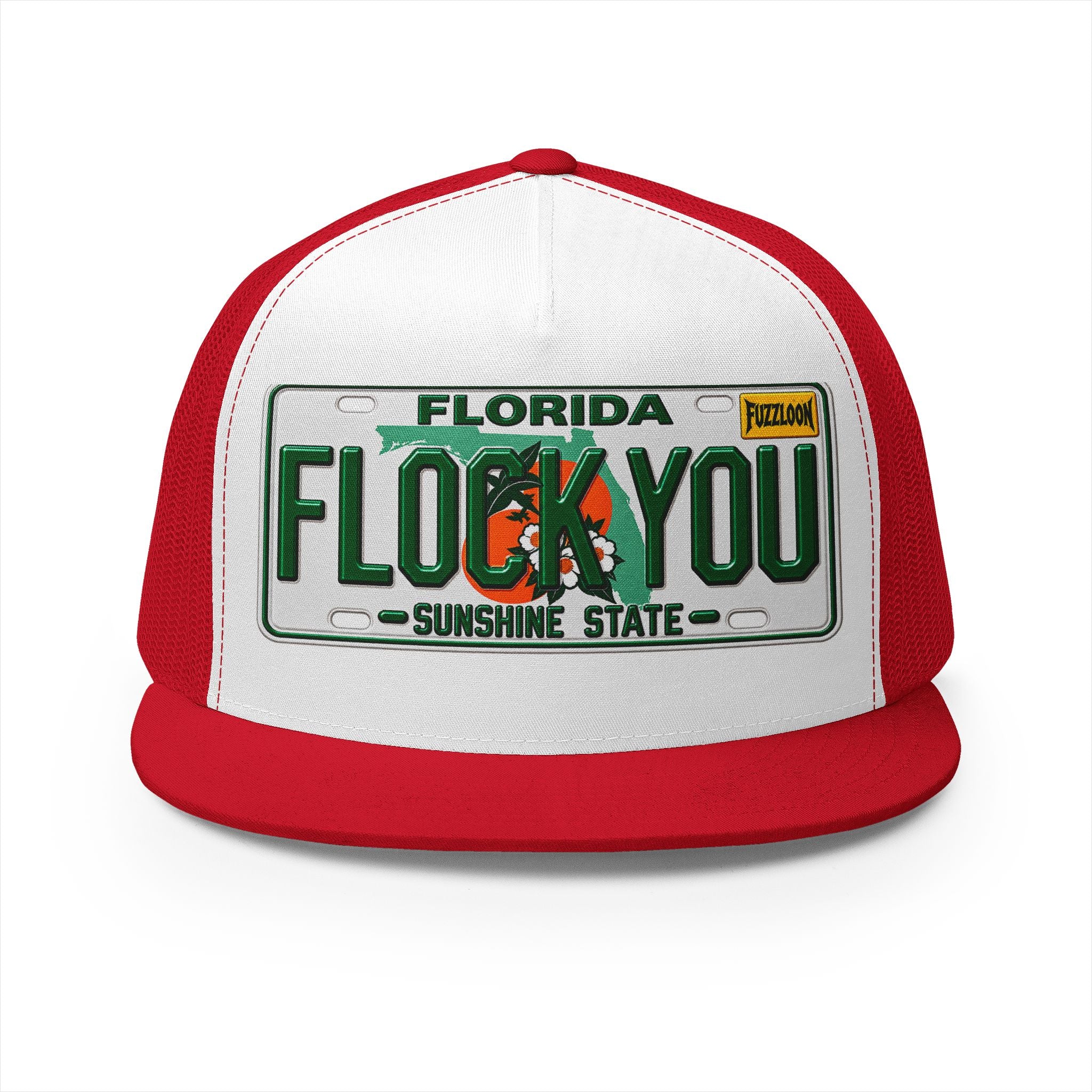 FLOCK YOU! 5 Panel FLAT BILL Trucker Hat