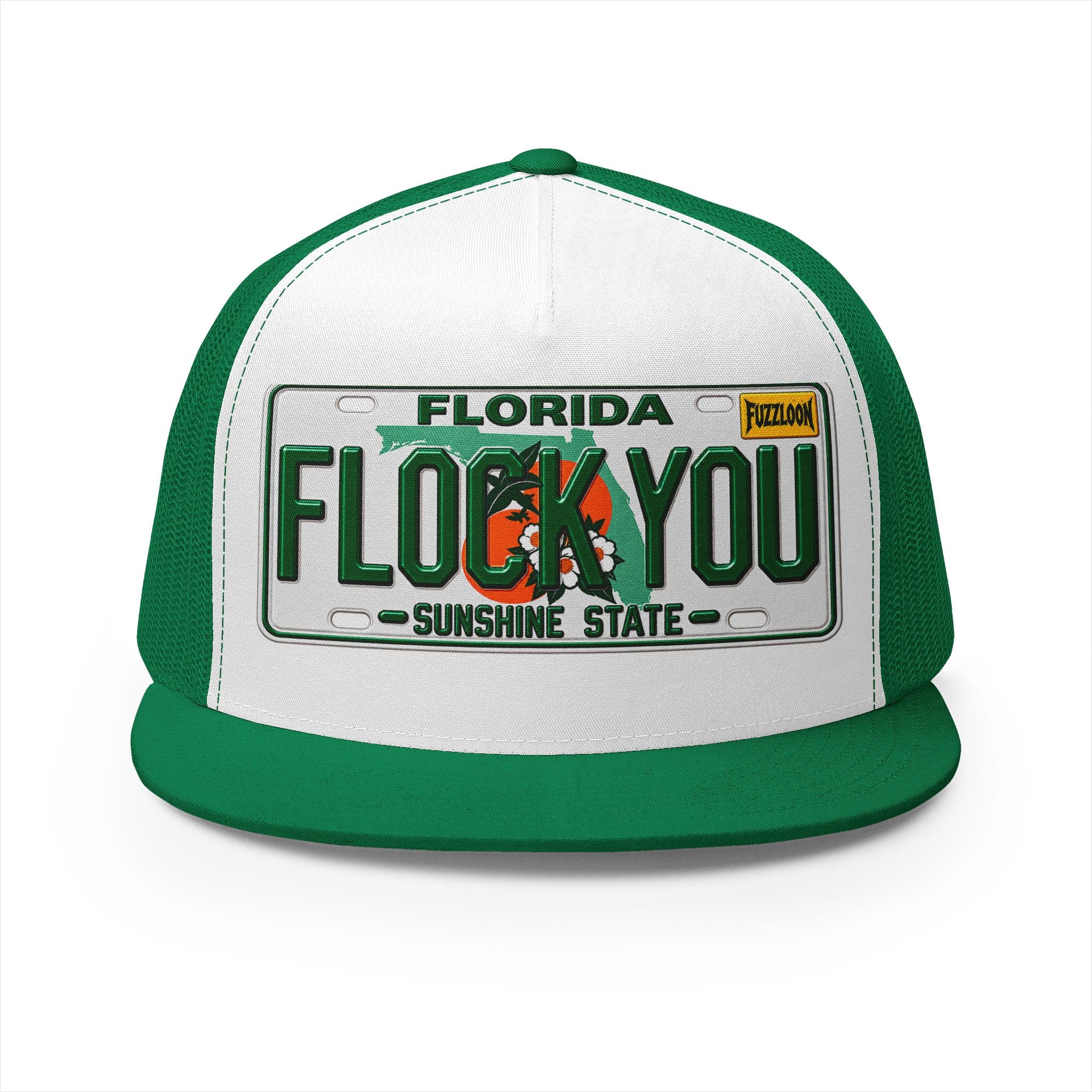 FLOCK YOU! 5 Panel FLAT BILL Trucker Hat