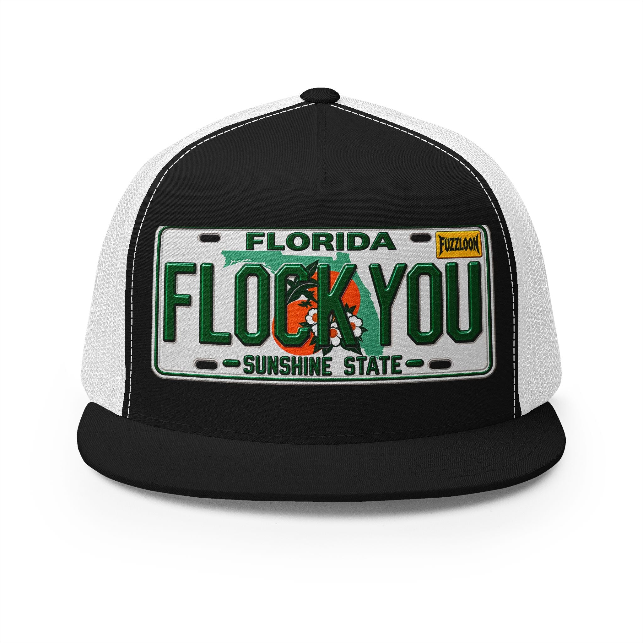 FLOCK YOU! 5 Panel FLAT BILL Trucker Hat