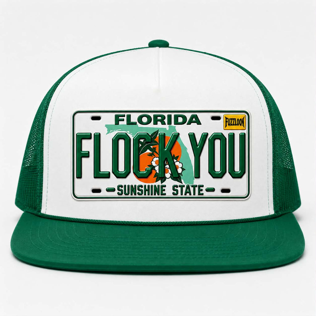 FLOCK YOU! 5 Panel FLAT BILL Trucker Hat